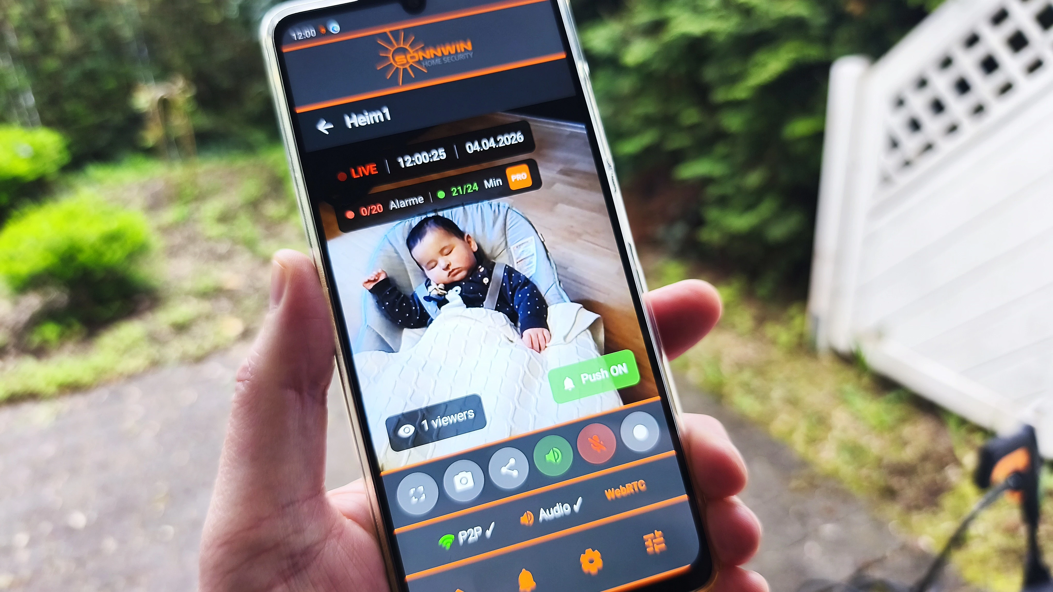 SONNWIN Home Security App – Baby monitoring with live stream, P2P and push alert